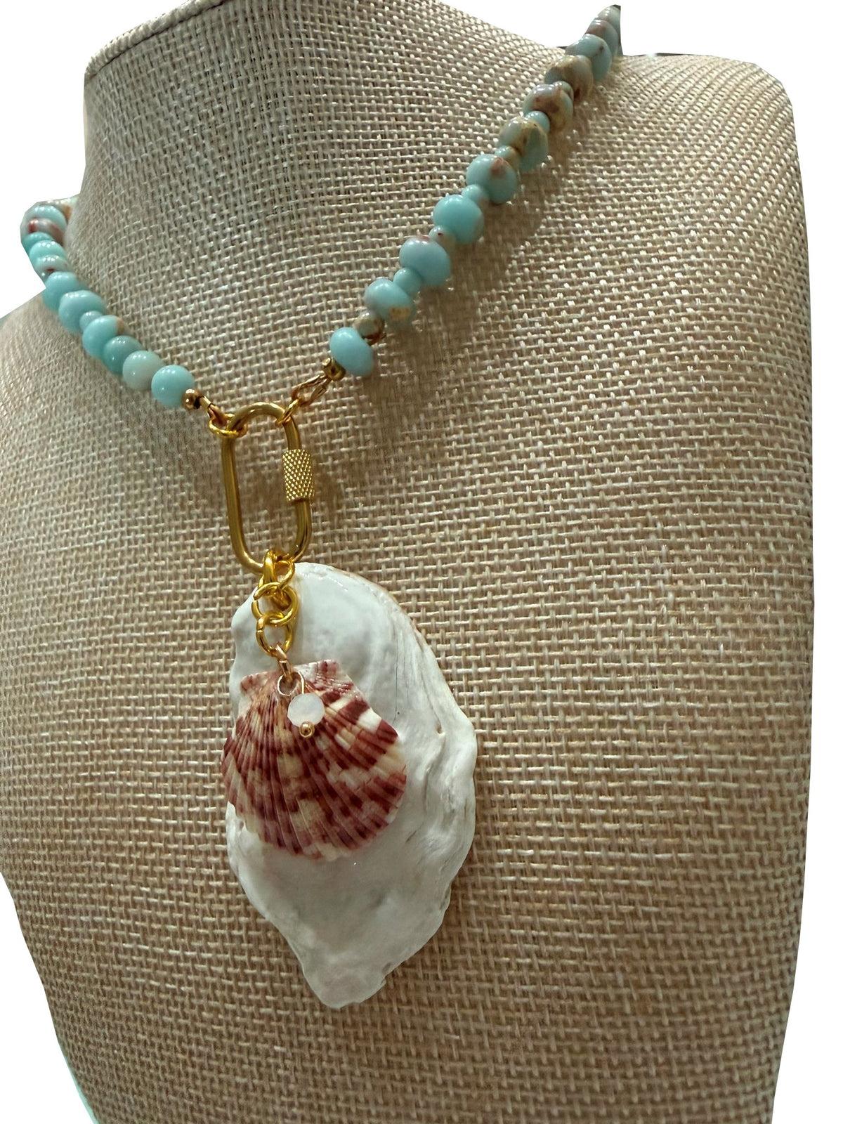 Galatea necklace on a bust form, three-quarter view